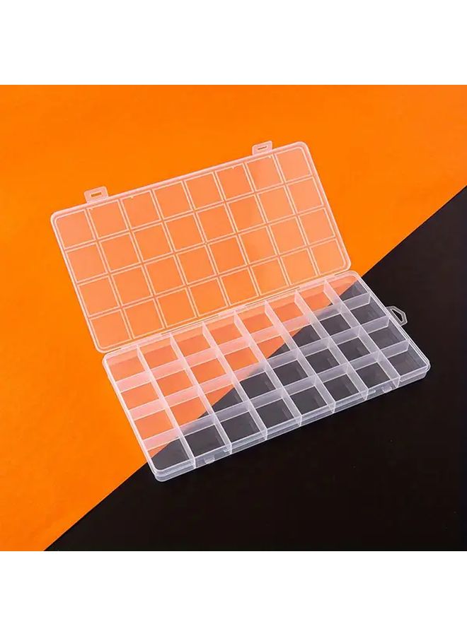32 Grid Plastic Storage Box With Lids 32 Compartment Transparent Organizer Double Button Design - Image 3